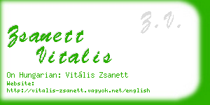 zsanett vitalis business card