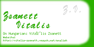 zsanett vitalis business card